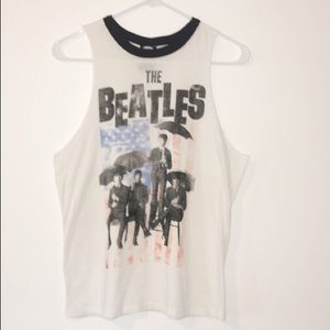 The Beatles Band Umbrella Flag Cheap Graphic Tank Top Size Large